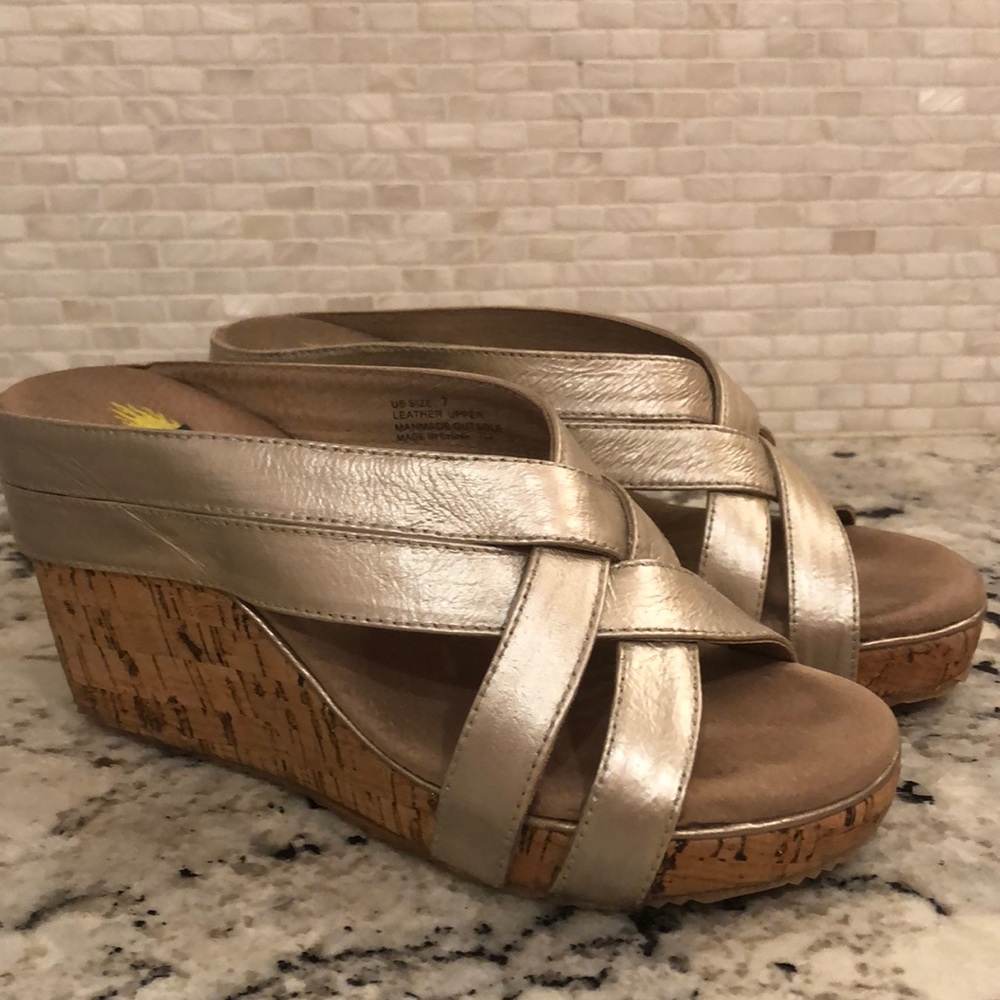 Ladies champagne wedges